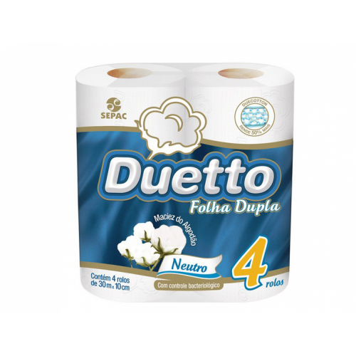 PAPEL HIGIÊNICO 4X30 FOLHA DUPLA DUETTO