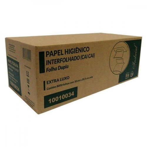 PAPEL HIGIÊNICO INTERFOLHADO CAICAI C/8000 FOLHA DUPLA KIRIUS