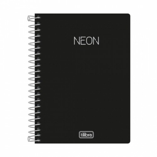 Caderno Espiral 1/4 C/D Capa Neon Preto 96FLS