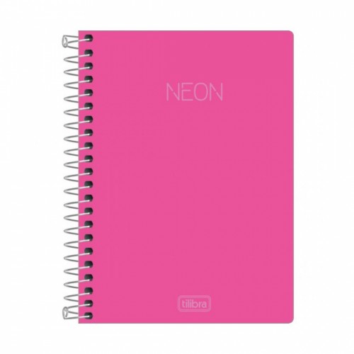 Caderno Espiral 1/4 C/D Capa Neon Rosa 96FLS