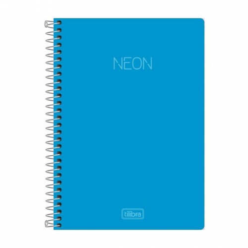 Caderno Espiral 1/4 C/D Capa Neon Azul 96FLS