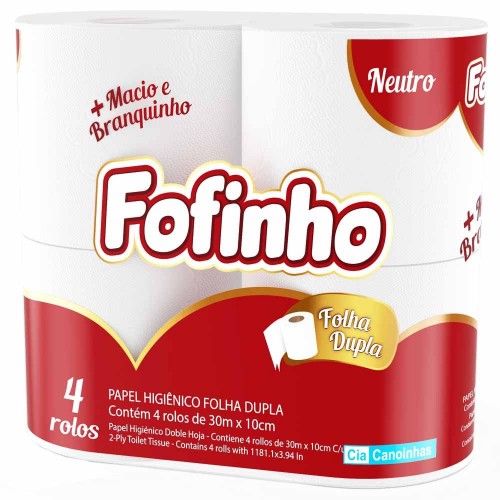 PAPEL HIGIÊNICO FOLHA DUPLA 4X30 FOFINHO